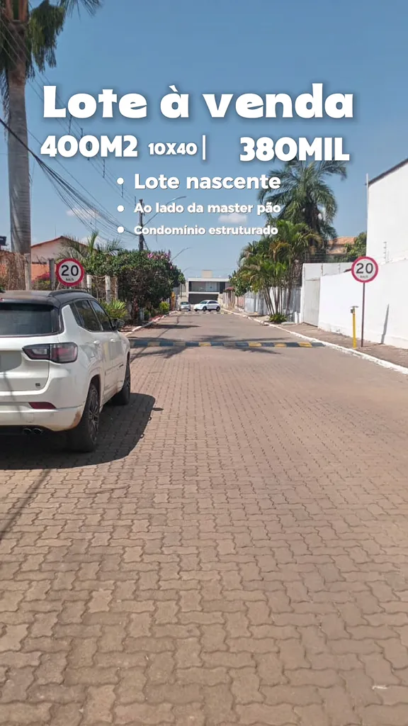 Rua interna do condomínio, calçada em bloquete